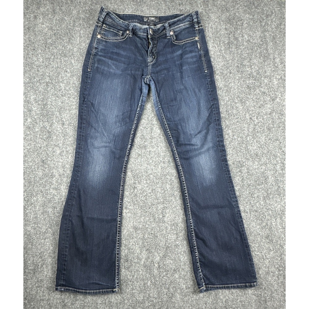 Silver Jeans Women's 33Wx33L Dark Wash Wash Stretch Denim Aiko Bootcut